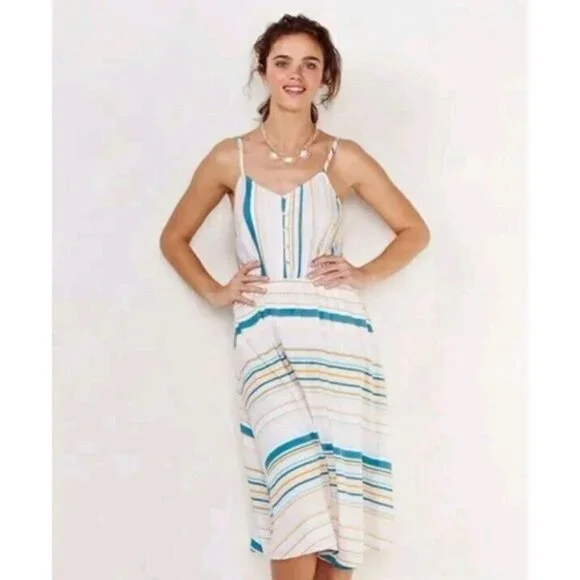 Lauren Conrad Striped Mid Dress Women's Size 12 - Picture 7 of 10